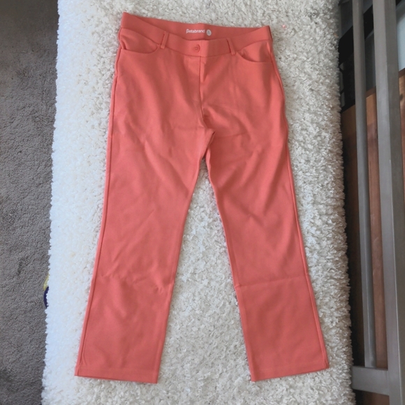 Betabrand 7 pocket Dress Pant Yoga Pants, NWOT never worn, Coral XL-Short Petite - Picture 4 of 11